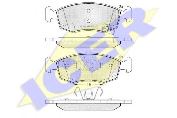 Set placute frana,frana disc LANCIA YPSILON (846), FIAT PANDA (519, 319), FIAT PANDA VAN (519) - ICER 182032