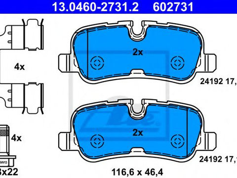 Set placute frana,frana disc LAND ROVER DISCOVERY IV (LA) (2009 - 2020) ATE 13.0460-2731.2