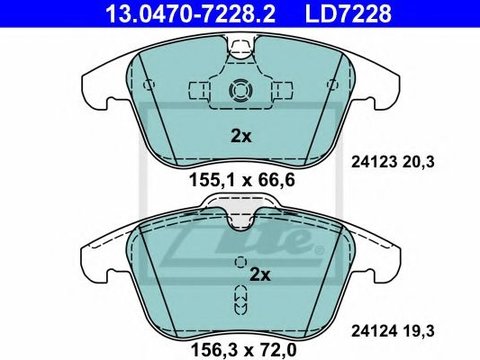 Set placute frana,frana disc LAND ROVER DISCOVERY SPORT (LC) (2014 - 2016) ATE 13.0470-7228.2 piesa NOUA