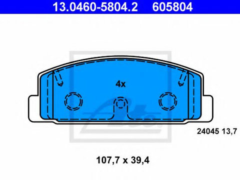 Set placute frana,frana disc MAZDA 6 Hatchback (GG) (2002 - 2008) ATE 13.0460-5804.2