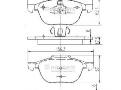 Set placute frana,frana disc MAZDA PREMACY (CP), FORD FOCUS C-MAX, MAZDA 3 (BK) - NIPPARTS J3603063