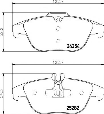 Set placute frana,frana disc MERCEDES-BENZ C-CLASS limuzina (W204), MERCEDES-BENZ C-CLASS T-Model (S204), MERCEDES-BENZ GLK-CLASS (X204) - HELLA PAGID