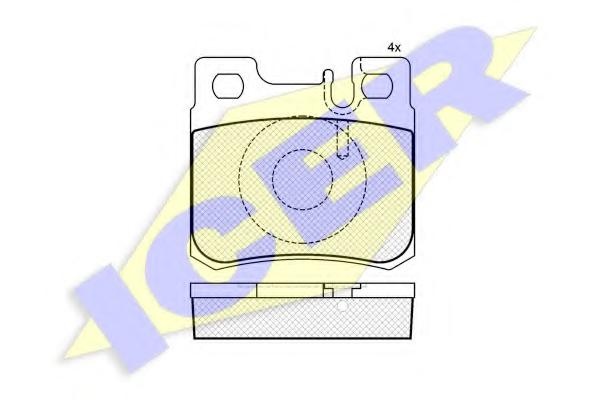 Set placute frana,frana disc MERCEDES-BENZ COUPE (C124), MERCEDES-BENZ limuzina (W124), MERCEDES-BENZ KOMBI Break (S124) - ICER 180978