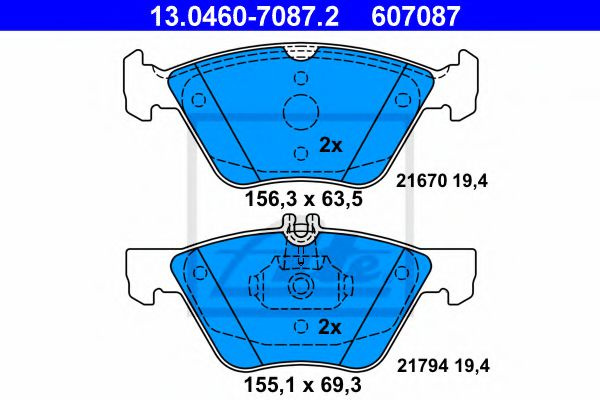 Set placute frana,frana disc MERCEDES-BENZ E-CLASS (W210) (1995 - 2003) ATE 13.0460-7087.2