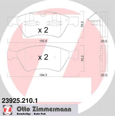 Set placute frana,frana disc MERCEDES-BENZ M-CLASS (W164) (2005 - 2016) ZIMMERMANN 23925.210.1