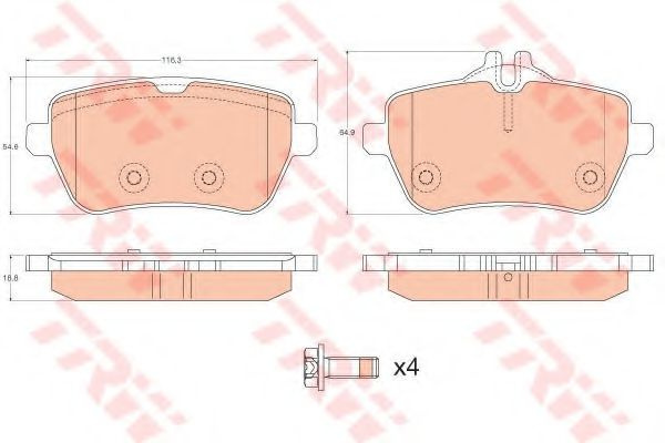 Set placute frana,frana disc MERCEDES-BENZ S-CLASS (W222, V222, X222) (2013 - 2016) TRW GDB2014
