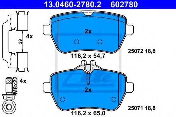 Set placute frana,frana disc MERCEDES-BENZ S-CLASS (W222, V222, X222) (2013 - 2016) ATE 13.0460-2780.2