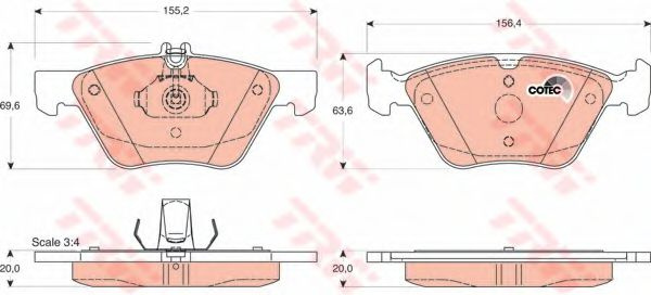 Set placute frana,frana disc MERCEDES-BENZ SLK (R170) (1996 - 2004) TRW GDB1215