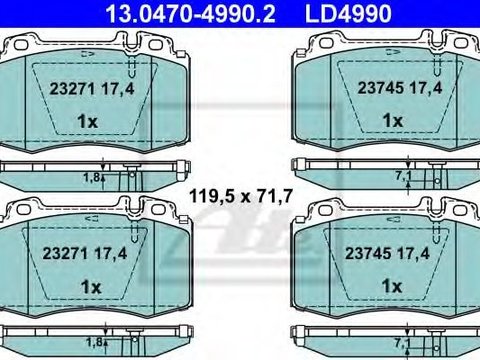 Set placute frana,frana disc MERCEDES CLK (C209) (2002 - 2009) ATE 13.0470-4990.2 piesa NOUA