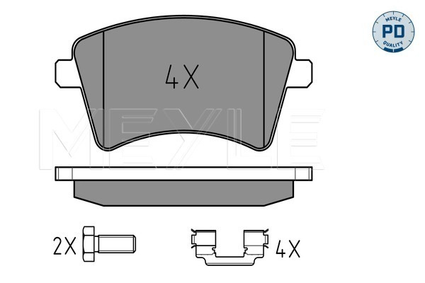 Set placute frana,frana disc MEYLE 025 246 9318/PD pentru RENAULT KANGOO Express (FW0/1_) 2008-2022