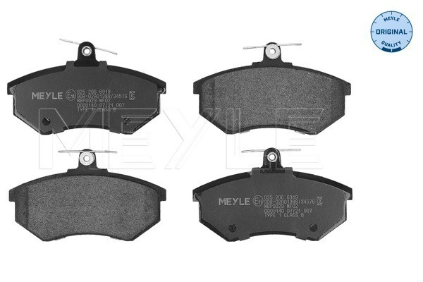 Set placute frana,frana disc MEYLE montare punte fata 0252066919 pentru masina VW GOLF III Van (1H1) 1991 1992 1993 1994 1995 1996 1997