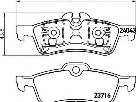 Set placute frana,frana disc MINI MINI (R50, R53), MINI MINI Cabriolet (R52), MINI MINI (R56) - HELLA 8DB 355 011-351