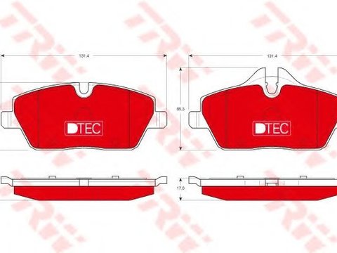 Set placute frana,frana disc MINI MINI (R56) (2006 - 2013) TRW GDB1611DTE piesa NOUA