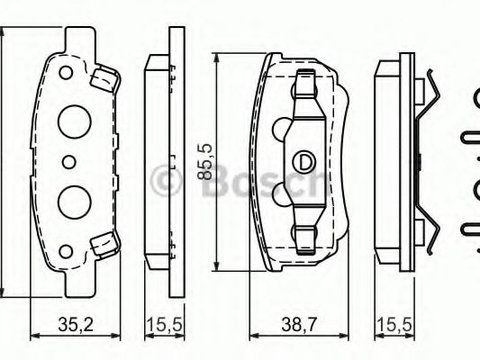 Set placute frana,frana disc MITSUBISHI OUTLANDER I (CU_W) (2001 - 2006) BOSCH 0 986 424 814