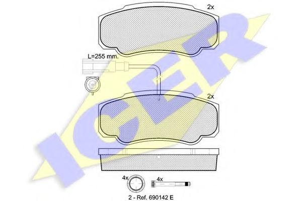 Set placute frana,frana disc NISSAN CABSTAR, RENAULT TRUCKS Maxity - ICER 141847