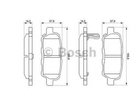 Set placute frana,frana disc NISSAN LEAF (2010 - 2020) BOSCH 0 986 494 090