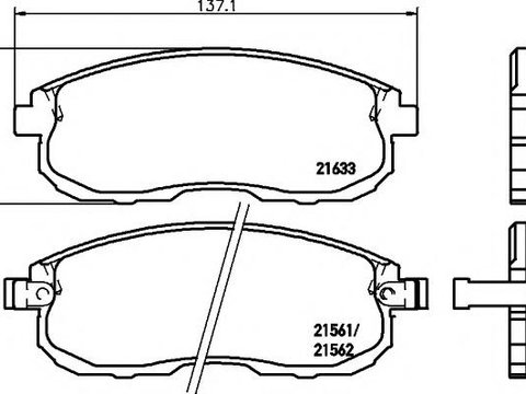 Set placute frana,frana disc NISSAN MAXIMA II limuzina (J30), NISSAN 240 SX (S13), NISSAN MAXIMA (A32) - HELLA PAGID 8DB 355 016-381