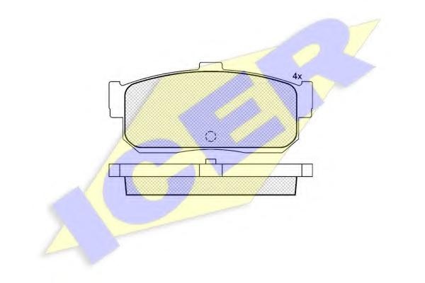 Set placute frana,frana disc NISSAN NX/NXR (B13), NISSAN SABRE III hatchback (N14), NISSAN PULSAR III hatchback (N14) - ICER 140876