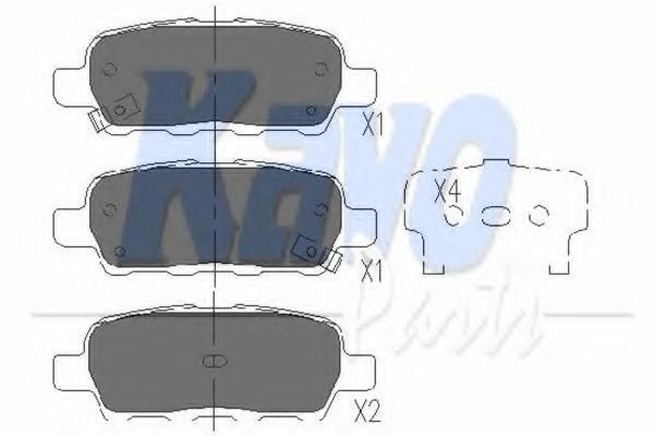 Set placute frana,frana disc NISSAN X-TRAIL (T30), NISSAN MURANO (Z50), INFINITI FX - KAVO PARTS KBP-6517