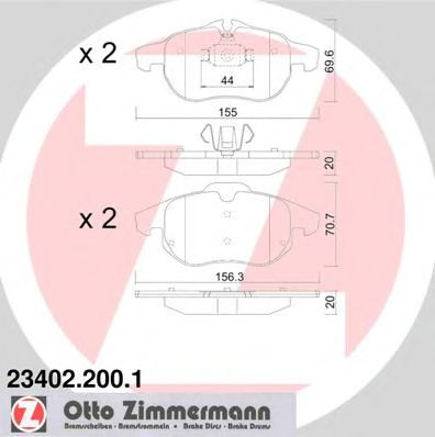 Set placute frana,frana disc OPEL ASTRA H Combi (L35) (2004 - 2016) ZIMMERMANN 23402.200.1 piesa NOUA
