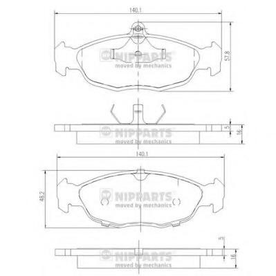 Set placute frana,frana disc OPEL COMBO (71_), OPEL CORSA A TR (91_, 92_, 96_, 97_), OPEL CORSA A hatchback (93_, 94_, 98_, 99_) - NIPPARTS J3600901