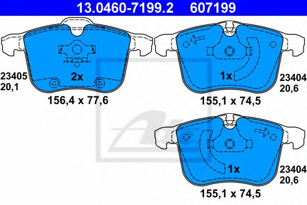 Set placute frana,frana disc OPEL SIGNUM (2003 - 2016) ATE 13.0460-7199.2