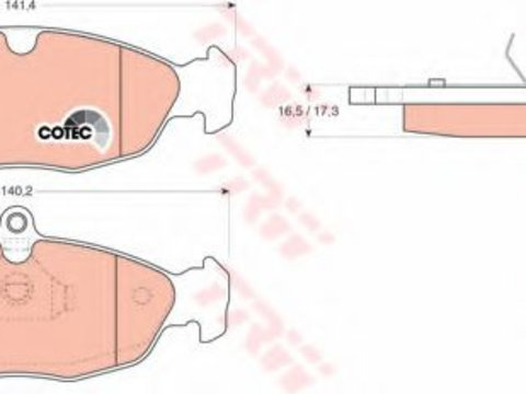 Set placute frana,frana disc OPEL TIGRA (95_) (1994 - 2000) TRW GDB1040