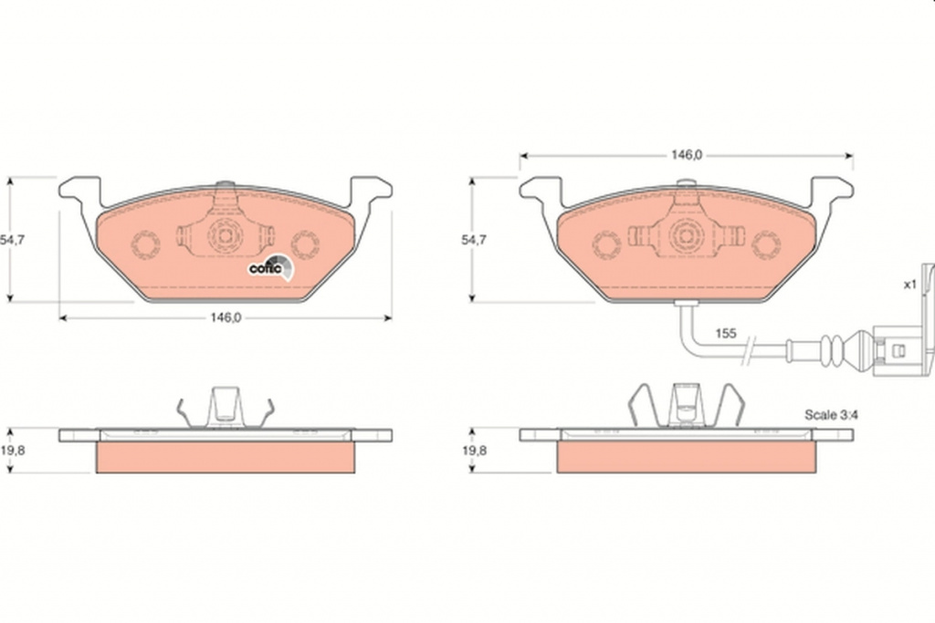set placute frana,frana disc pentru SKOD