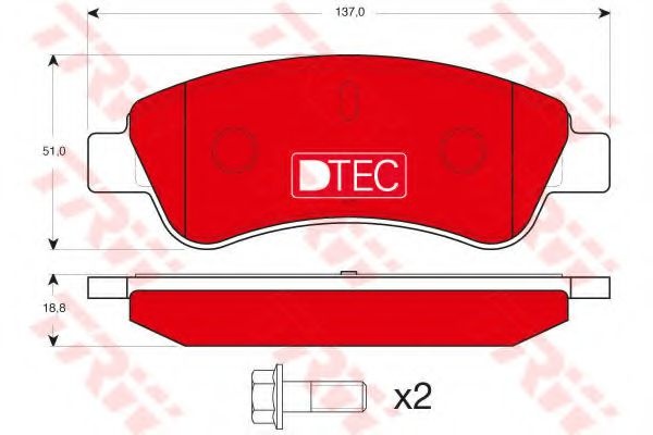 Set placute frana,frana disc PEUGEOT 2008 (2013 - 2016) TRW GDB1463DTE piesa NOUA