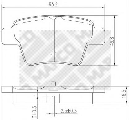 Set placute frana,frana disc PEUGEOT 307 (3A/C), PEUGEOT 307 SW (3H), PEUGEOT 307 CC (3B) - MAPCO 6838