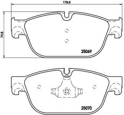Set placute frana,frana disc PEUGEOT 308 (4A, 4C) (2007 - 2016) BREMBO P 61 107 piesa NOUA