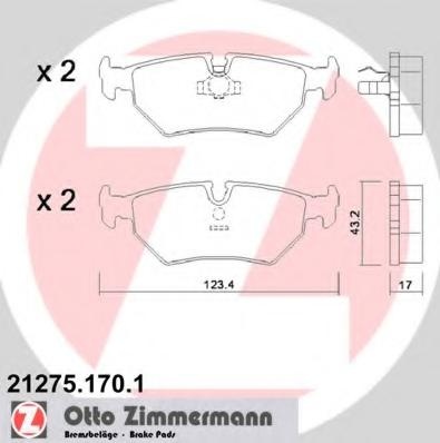 Set placute frana,frana disc PEUGEOT 806 (221), JAGUAR XJ (XJ 40, 81), JAGUAR Vanden Plas (X300) - ZIMMERMANN 21275.170.1