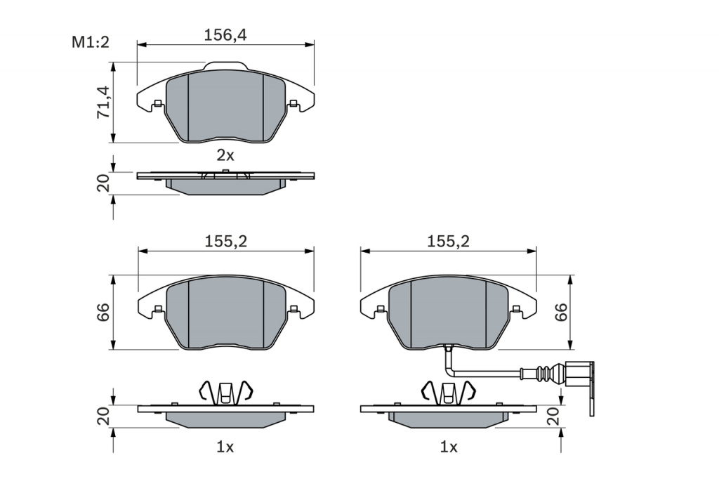 Set placute frana,frana disc punte fata (0 986 424 797 0986424797 BOSCH) AUDI,SEAT,SKODA,VW A1|A3|A3, A3 / S3|ALTEA|ALTEA XL|BEETLE|BEETLE, BJALLA, FUSCA|BORA / JETTA, GOLF, JETTA, VENTO|BORA, JETTA I