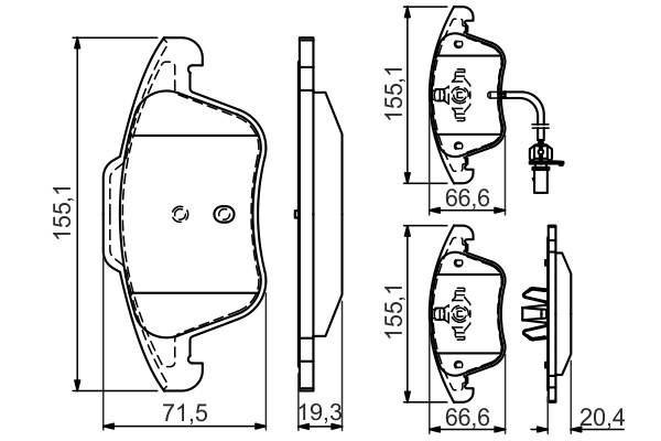 Set placute frana,frana disc punte fata (0 986 494 538 0986494538 BOSCH) AUDI A4|A4 Allroad|A4, A4 / S4|A5, A5 / S5
