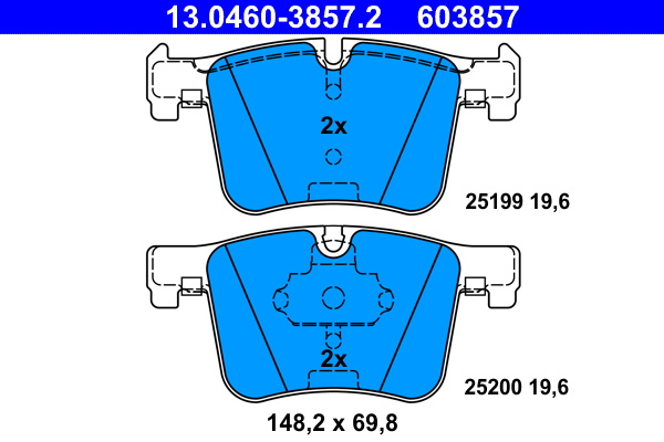 Set placute frana,frana disc punte fata (13.0460-3857.2 13046038572 ATE) BMW 1|2|3|4|X3|X4