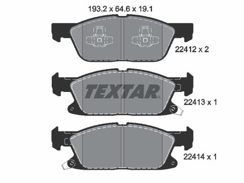 Set placute frana,frana disc punte fata (2241201 TEXTAR) CHANGAN,FORD,FORD (CHANGAN),FORD AUSTRALIA,FORD USA,HAVAL,LINCOLN,WEY