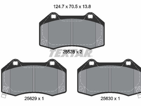 Set placute frana,frana disc punte fata (2552803 TEXTAR) ABARTH,FIAT,MAZDA