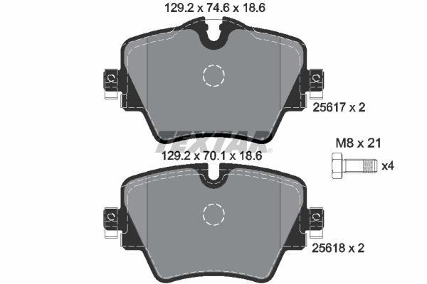 Set placute frana,frana disc punte fata (2561701 TEXTAR) BMW,BMW (BRILLIANCE),MINI,TOYOTA,ZINORO