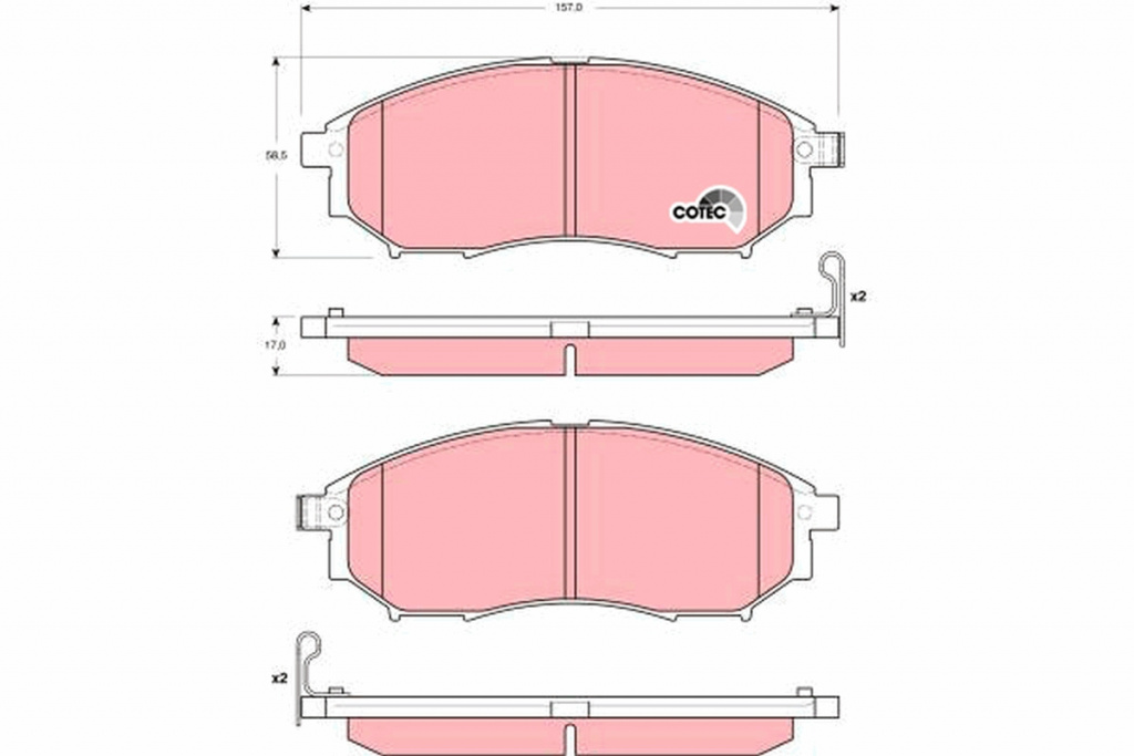 Set placute frana,frana disc punte fata (GDB3392 T