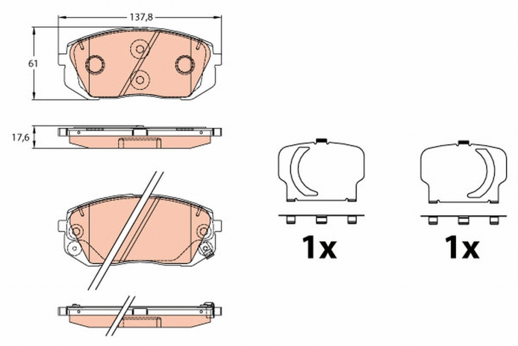 Set placute frana,frana disc punte fata (GDB3642 T