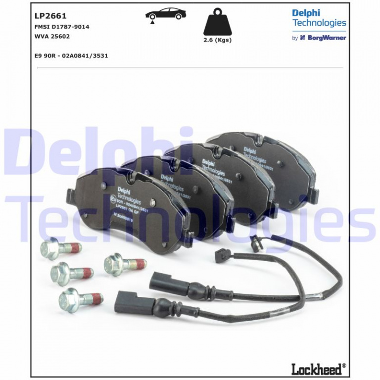 Set placute frana,frana disc punte fata (LP2661 DELPHI) FORD TOURNEO CUSTOM|TRANSIT|TRANSIT CUSTOM