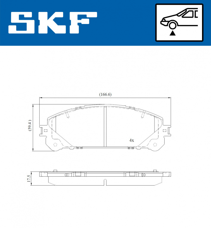 Set placute frana,frana disc punte fata (VKBP 8047