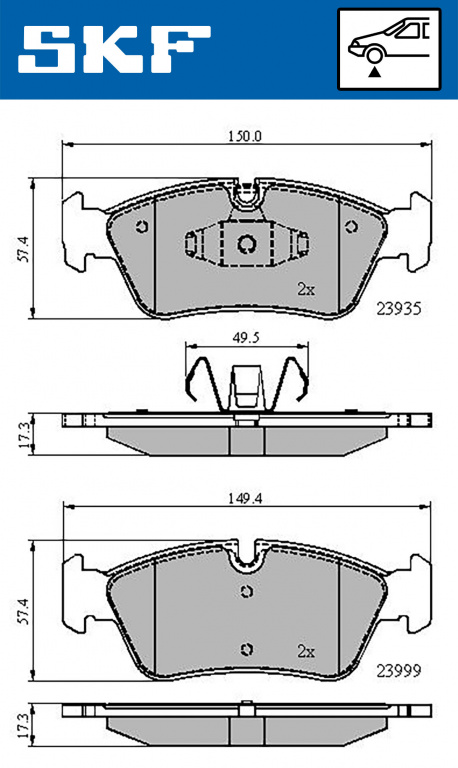 Set placute frana,frana disc punte fata (VKBP 8039