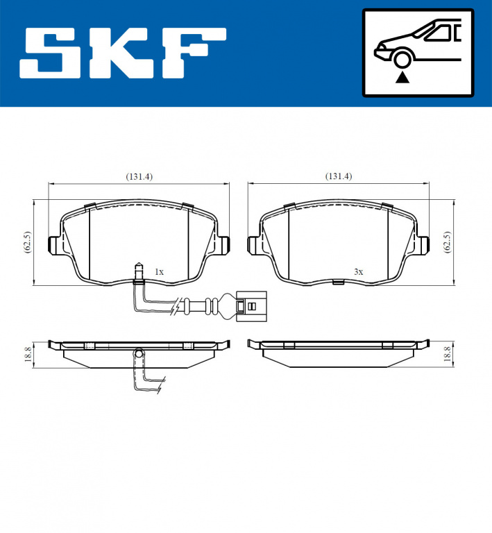 Set placute frana,frana disc punte fata (VKBP 8049