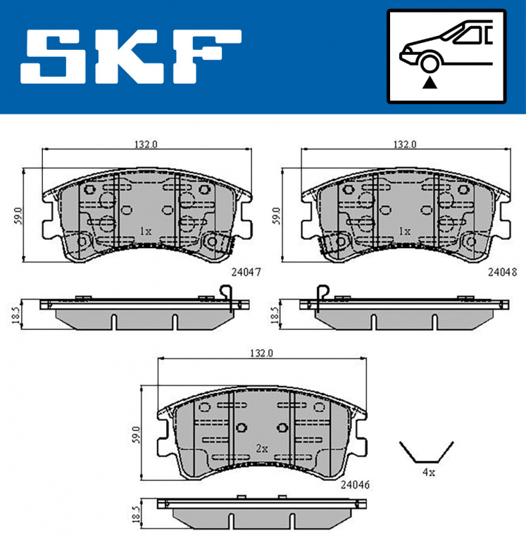 Set placute frana,frana disc punte fata (VKBP80421