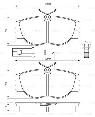 Set placute frana,frana disc punte fata (0986460942 BOSCH) ALFA ROMEO,FIAT,LANCIA