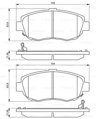 Set placute frana,frana disc punte fata (0986494211 BOSCH) LEXUS