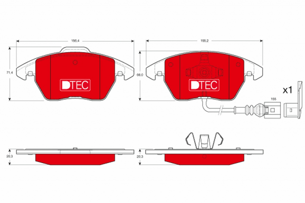 Set placute frana,frana disc punte fata (GDB1550DTE TRW) AUDI,SEAT,SKODA,SKODA (SVW),VW,VW (FAW),VW (SVW) A1|A3|A3, A3 / S3|ALTEA|ALTEA XL|BEETLE|BEETLE, BJALLA, FUSCA|BORA / JETTA, GOLF, JETTA, VENTO