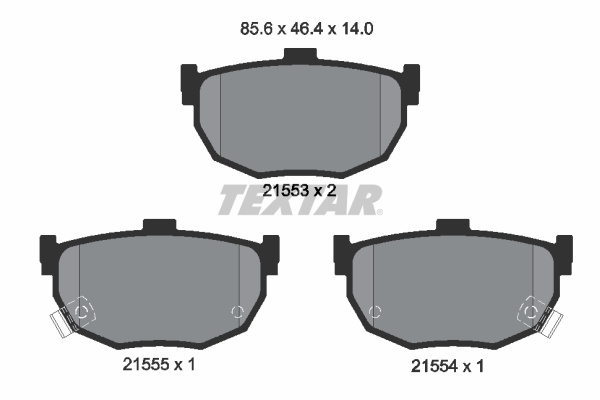 Set placute frana,frana disc puntea spate (2155301 TEXTAR) FORD AUSTRALIA,HYUNDAI,HYUNDAI (BEIJING),JAC,KIA,KIA (DYK),MAZDA,NISSAN