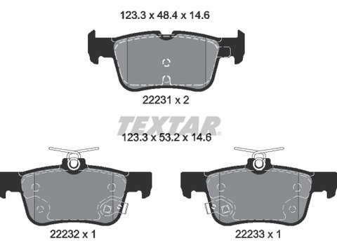 Set placute frana,frana disc puntea spate (2223103 TEXTAR) FORD,FORD AUSTRALIA